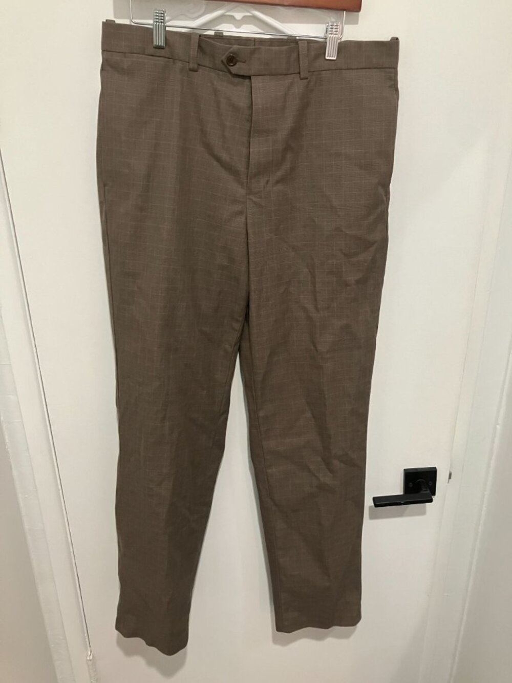 John W. Nordstrom Men's Smartcare Wrinkle Free Plaid Slacks, Brown, Size 34x34